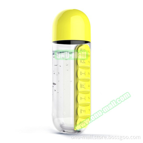 Chinese Supplier Plastic Water Bottle BPA Free with Pill Organizer
